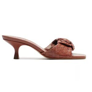 Schutz Kareena Knot Kitten-Heel Mule Sandals